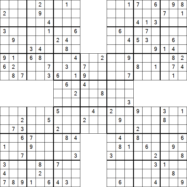 Samurai Sudoku - Difficile