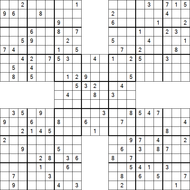 Samurai Sudoku - Difficile