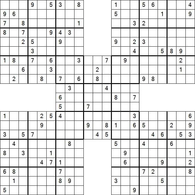 Samurai Sudoku - Hard