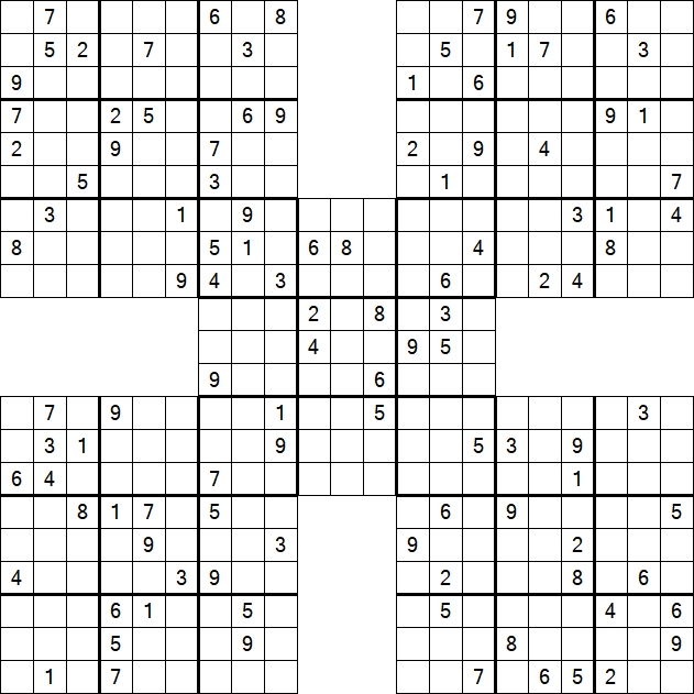Samurai Sudoku - Difficile