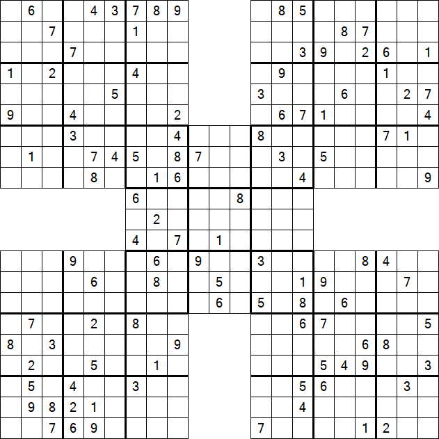 Samurai Sudoku - Difficile