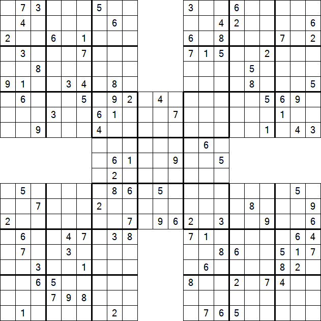 Samurai Sudoku - Difficile