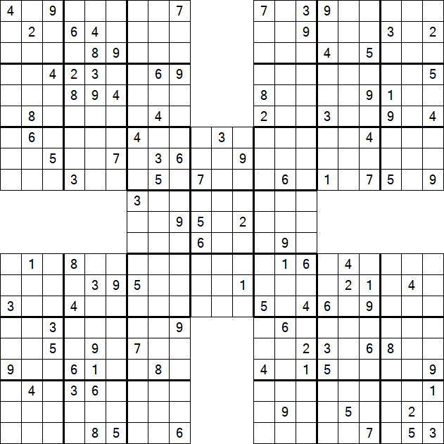 Samurai Sudoku - Difficile
