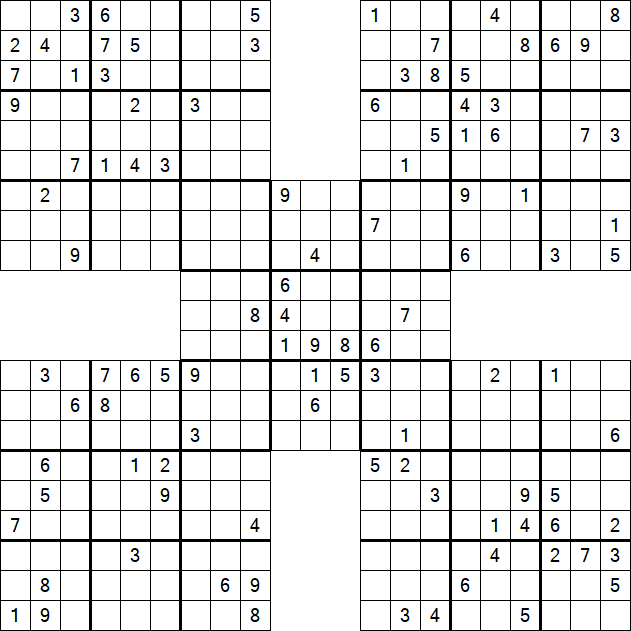 Samurai Sudoku - Difícil