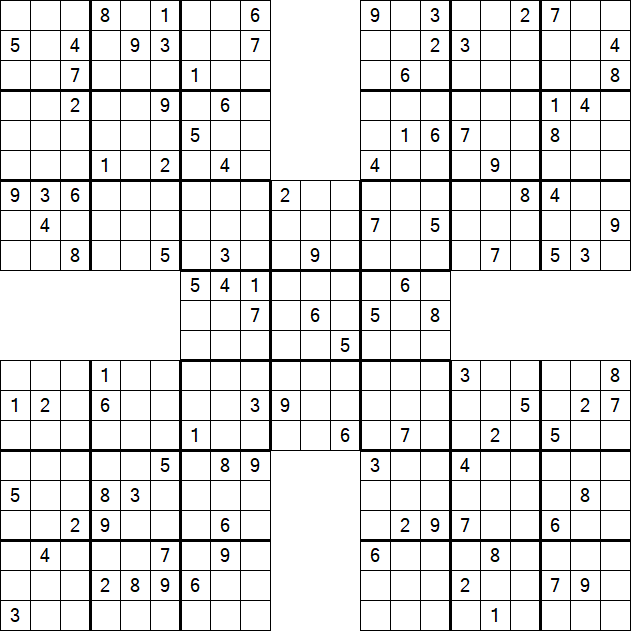 Samurai Sudoku - Difficile