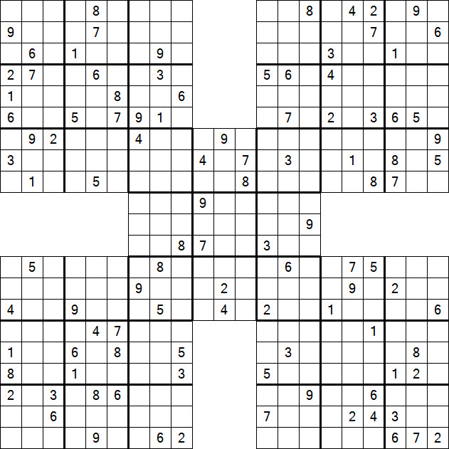 Samurai Sudoku - Difficile