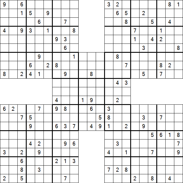 Samurai Sudoku - Difficile