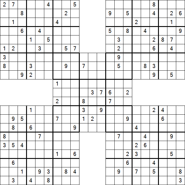 Samurai Sudoku - Difícil