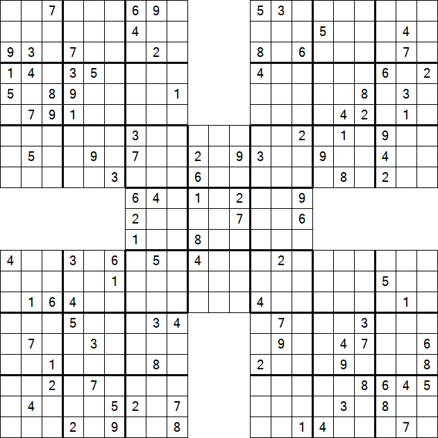 Samurai Sudoku - Difficile
