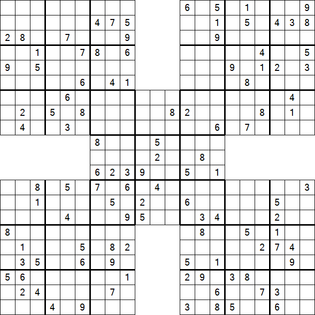 Samurai Sudoku - Difficile