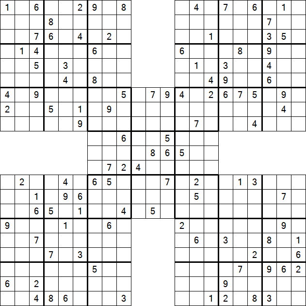 Samurai Sudoku - Difficile