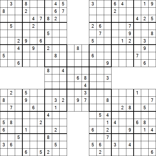 Samurai Sudoku - Difficile