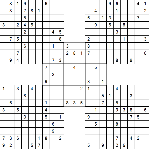 Samurai Sudoku - Difícil