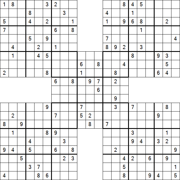 Samurai Sudoku - Difficile