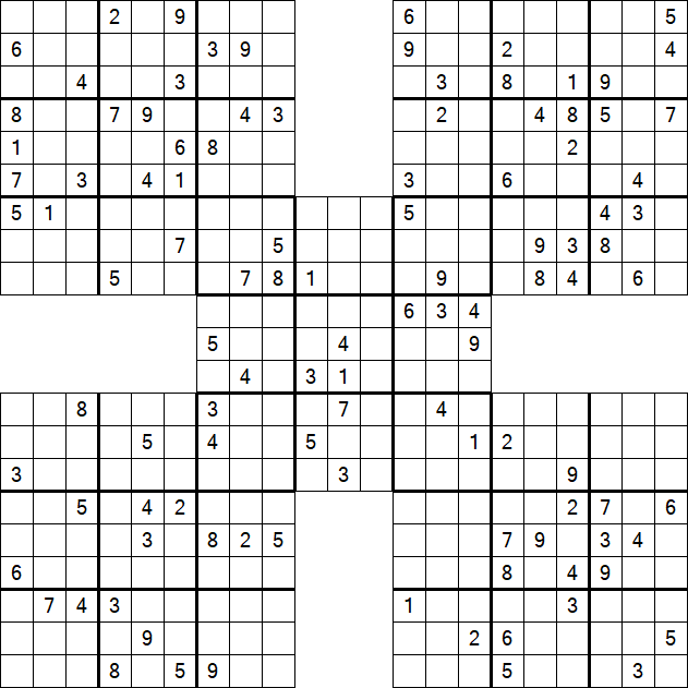 Samurai Sudoku - Difficile