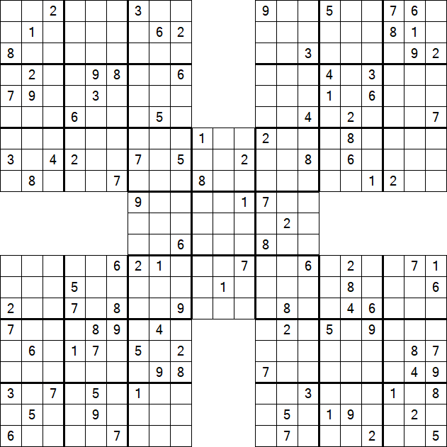 Samurai Sudoku - Difficile