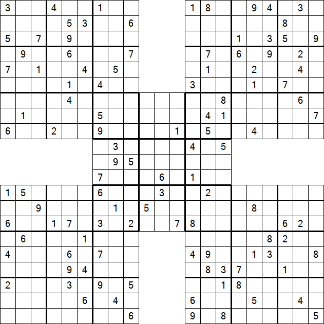 Samurai Sudoku - Difficile