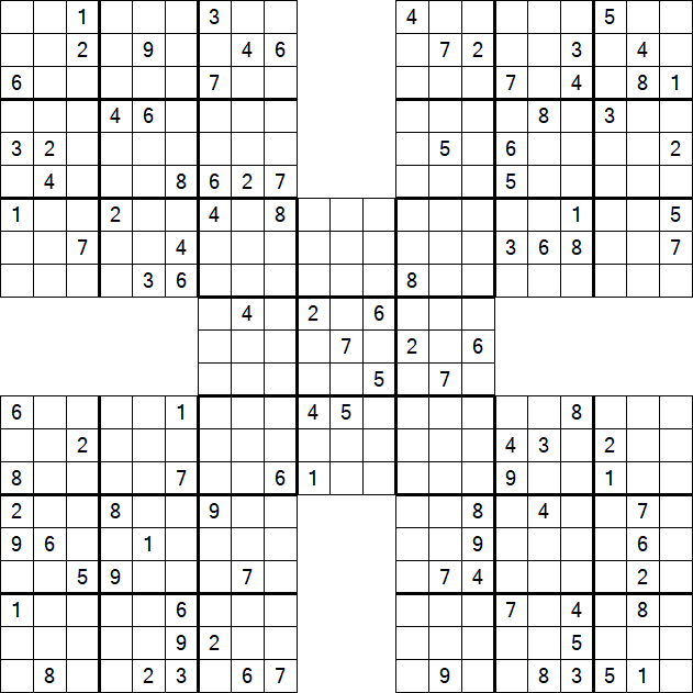 Samurai Sudoku - Difficile