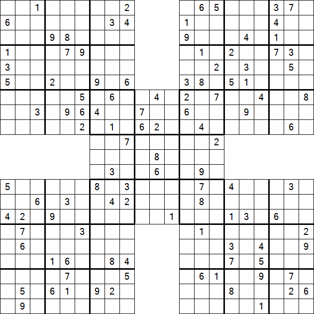 Samurai Sudoku - Difficile