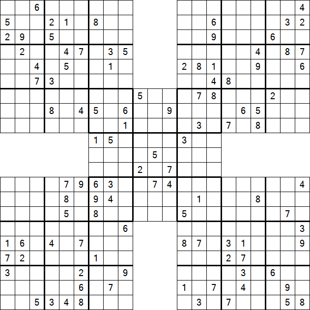 Samurai Sudoku - Difficile