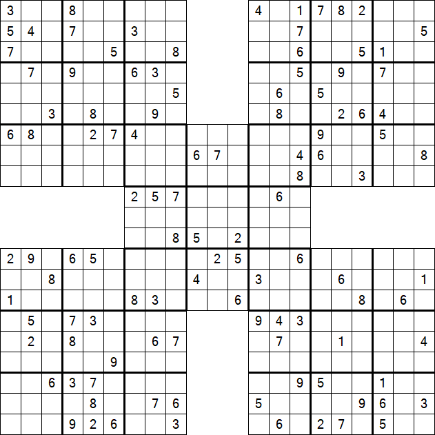 Samurai Sudoku - Difficile