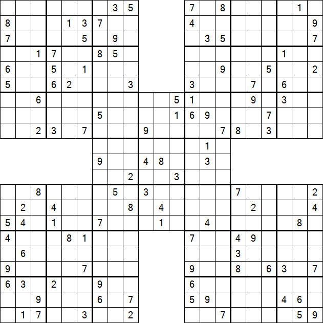 Samurai Sudoku - Difficile