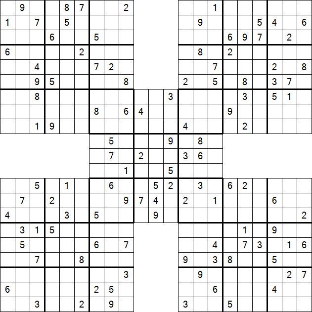 Samurai Sudoku - Difficile