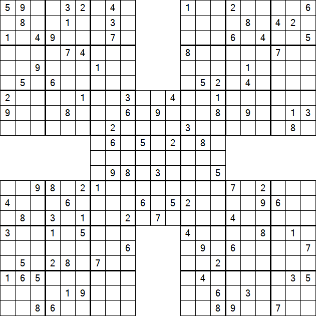 Samurai Sudoku - Difficile