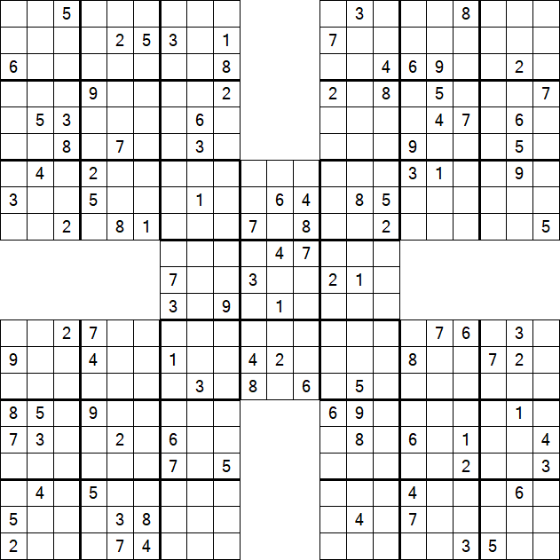Samurai Sudoku - Difficile