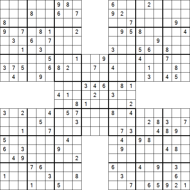 Samurai Sudoku - Difficile