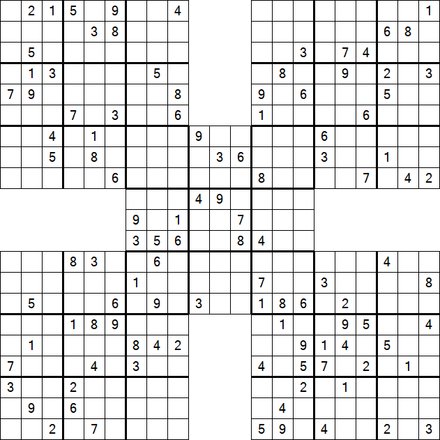 Samurai Sudoku - Difficile