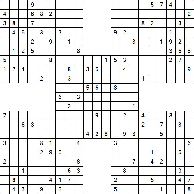 Samurai Sudoku - Difficile