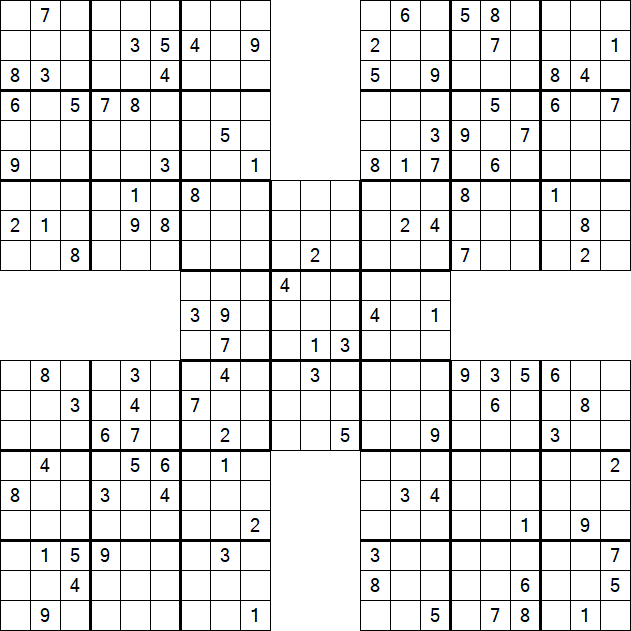 Samurai Sudoku - Difficile