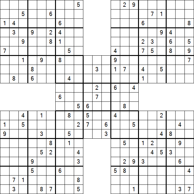 Samurai Sudoku - Difficile