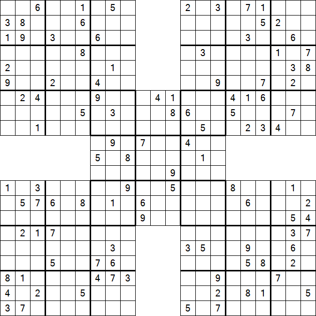 Samurai Sudoku - Difficile
