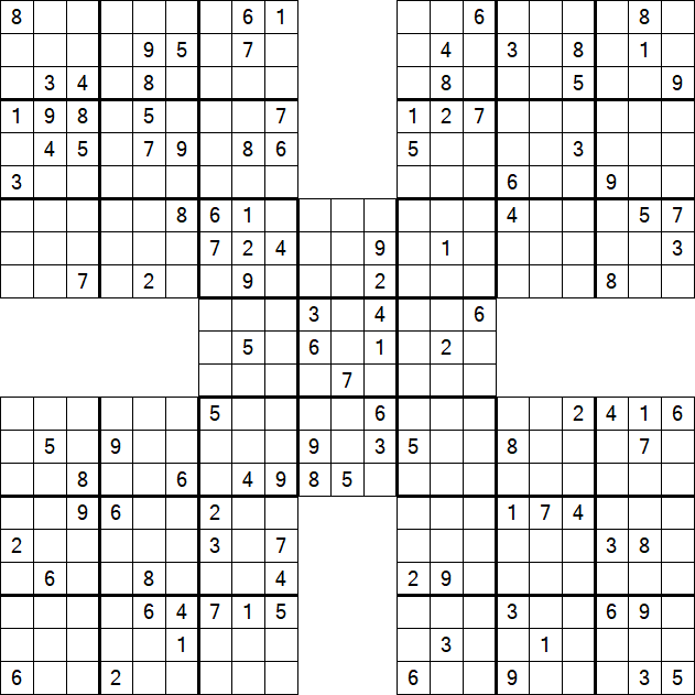 Samurai Sudoku - Difficile