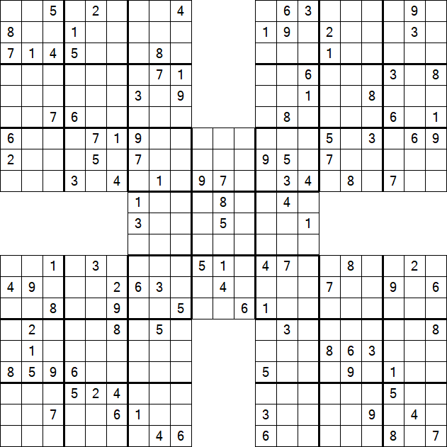 Samurai Sudoku - Difficile