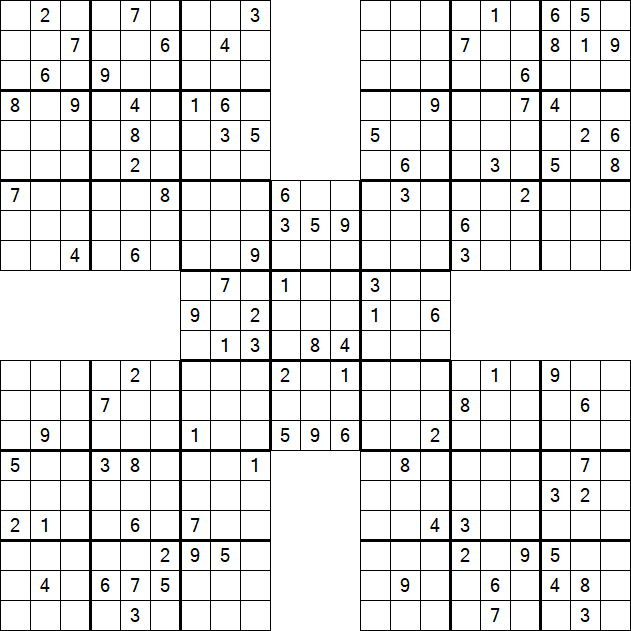 Samurai Sudoku - Difficile