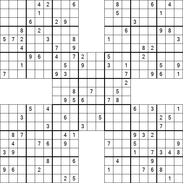 Samurai Sudoku - Difficile
