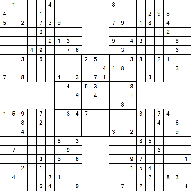 Samurai Sudoku - Difficile