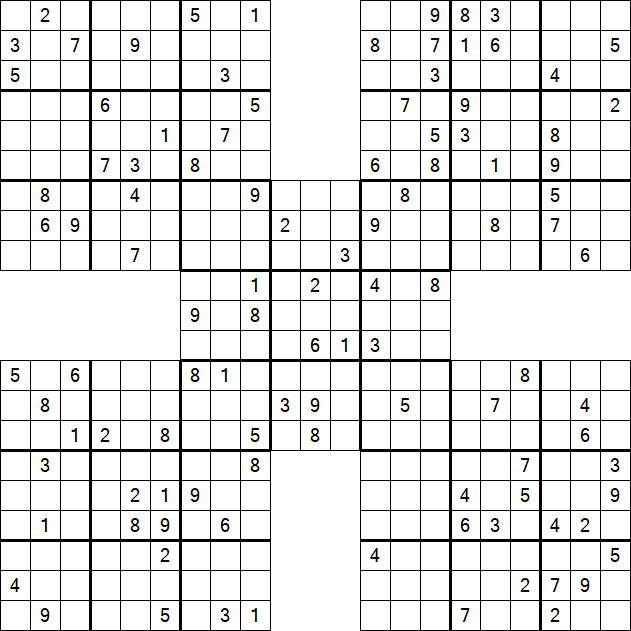 Samurai Sudoku - Difficile