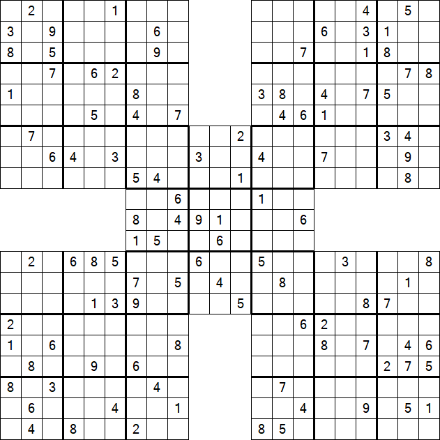 Samurai Sudoku - Difficile