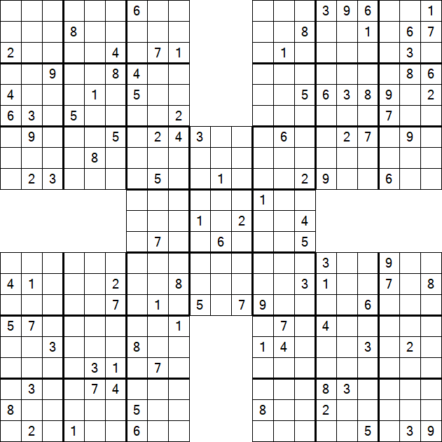 Samurai Sudoku - Difficile