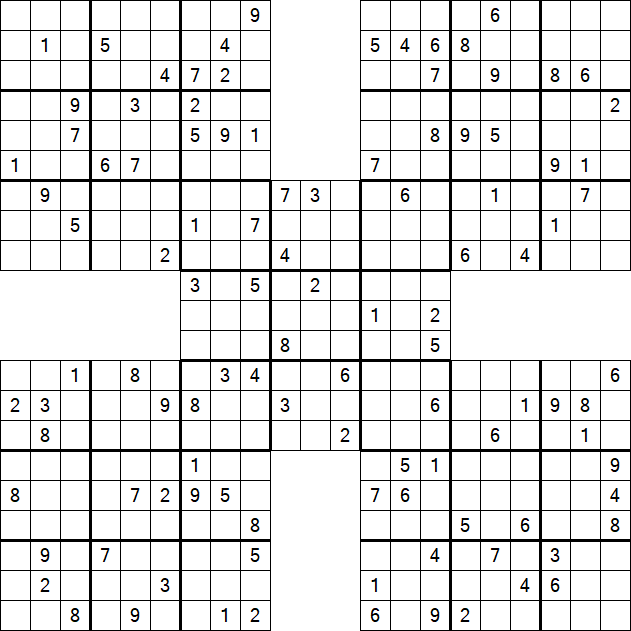Samurai Sudoku - Difficile