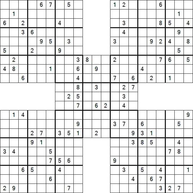 Samurai Sudoku - Difficile
