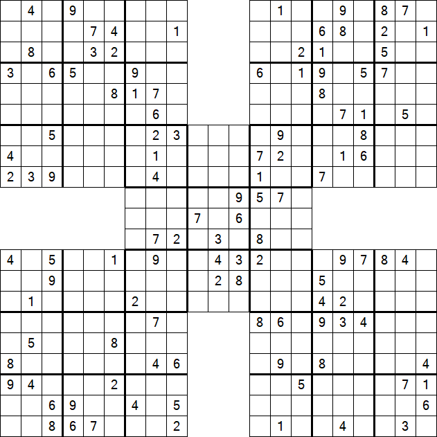 Samurai Sudoku - Difficile