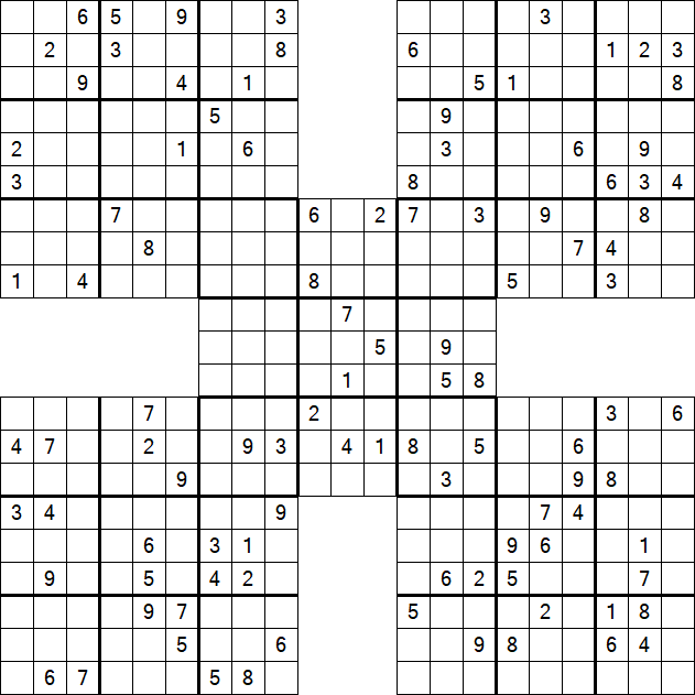 Samurai Sudoku - Difficile