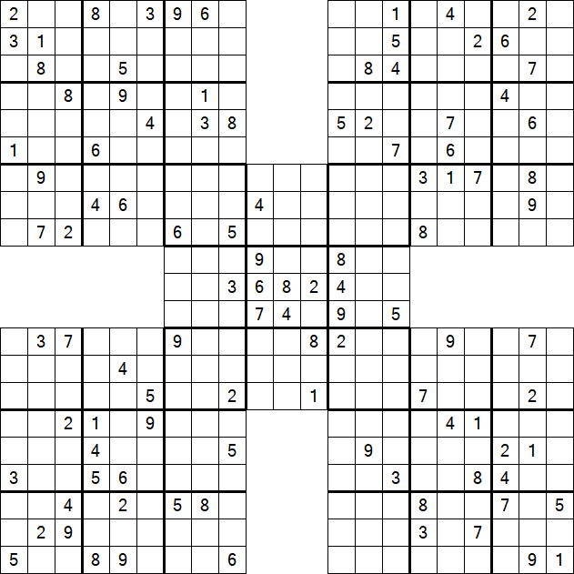 Samurai Sudoku - Difficile