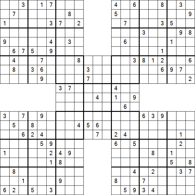 Samurai Sudoku - Difficile