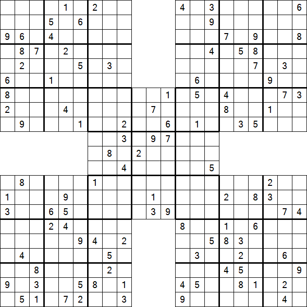 Samurai Sudoku - Difficile